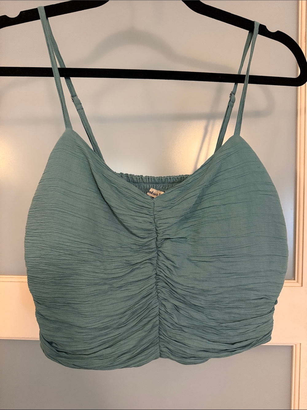 Abercrombie & Fitch Seafoam Ruched Crop Cami